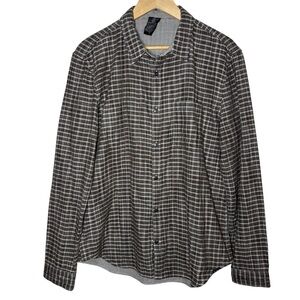 John Varvatos Star USA Neil Regular Fit Reversible Plaid Large Button Down Brown